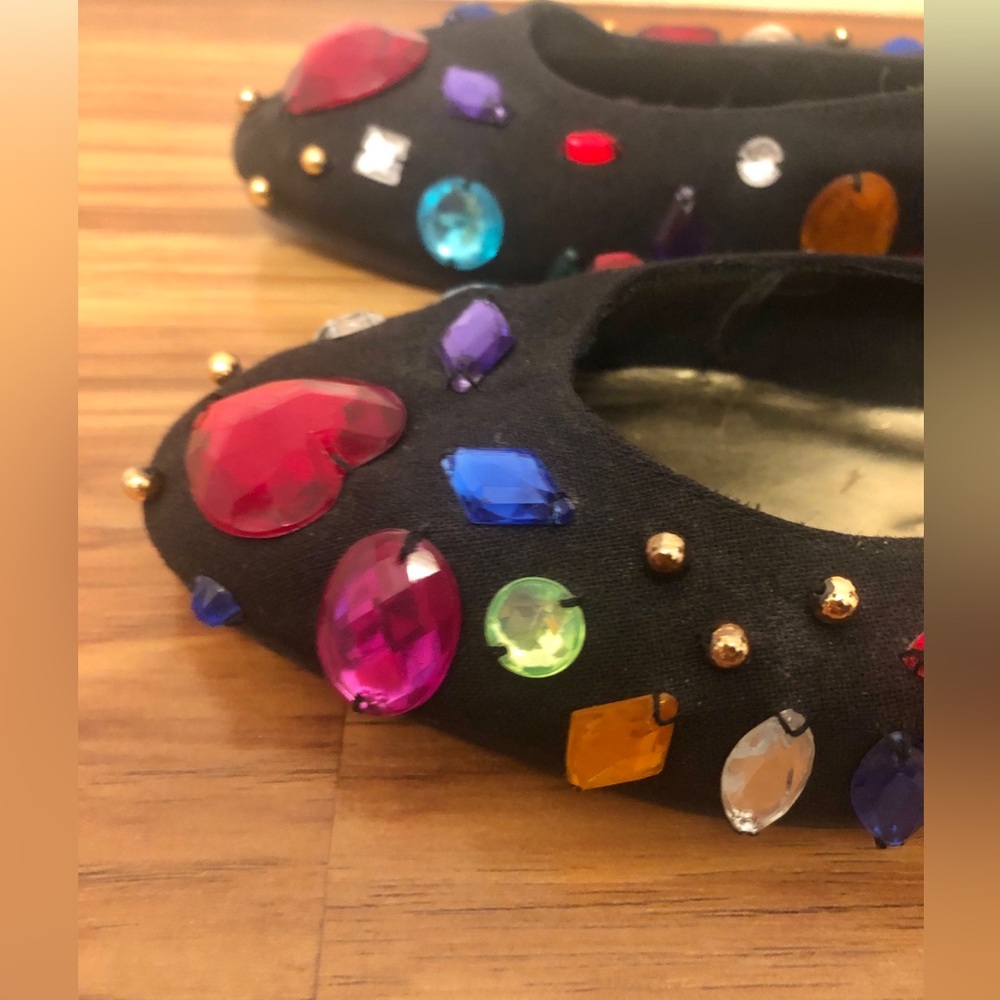 Vintage Beverly Feldman Frankie and Baby Jeweled Shoes 80s Retro size 6.5 - Picture 9 of 12